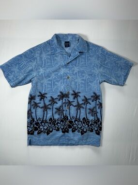 Vintage Sideout Hawaiian Palm Tree Button Down Shirt Women XS/S Kids M